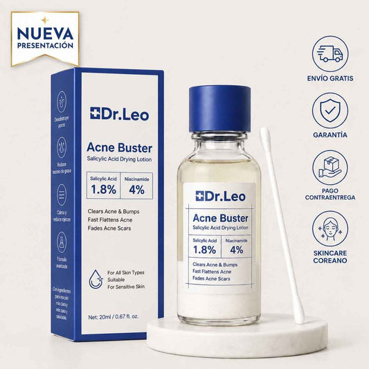 Dr. Leo Acne Buster Plus – Loción Secante para el Acné  con Ácido Salicílico y Niacinamida